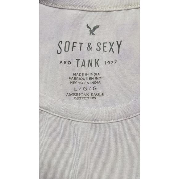 American Aagle Sleeveless Tank Top Cutout Shoulder Detail Basic Large - Picture 4 of 5